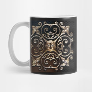 Cross Emblem Design Scroll Pattern Graphic Mug